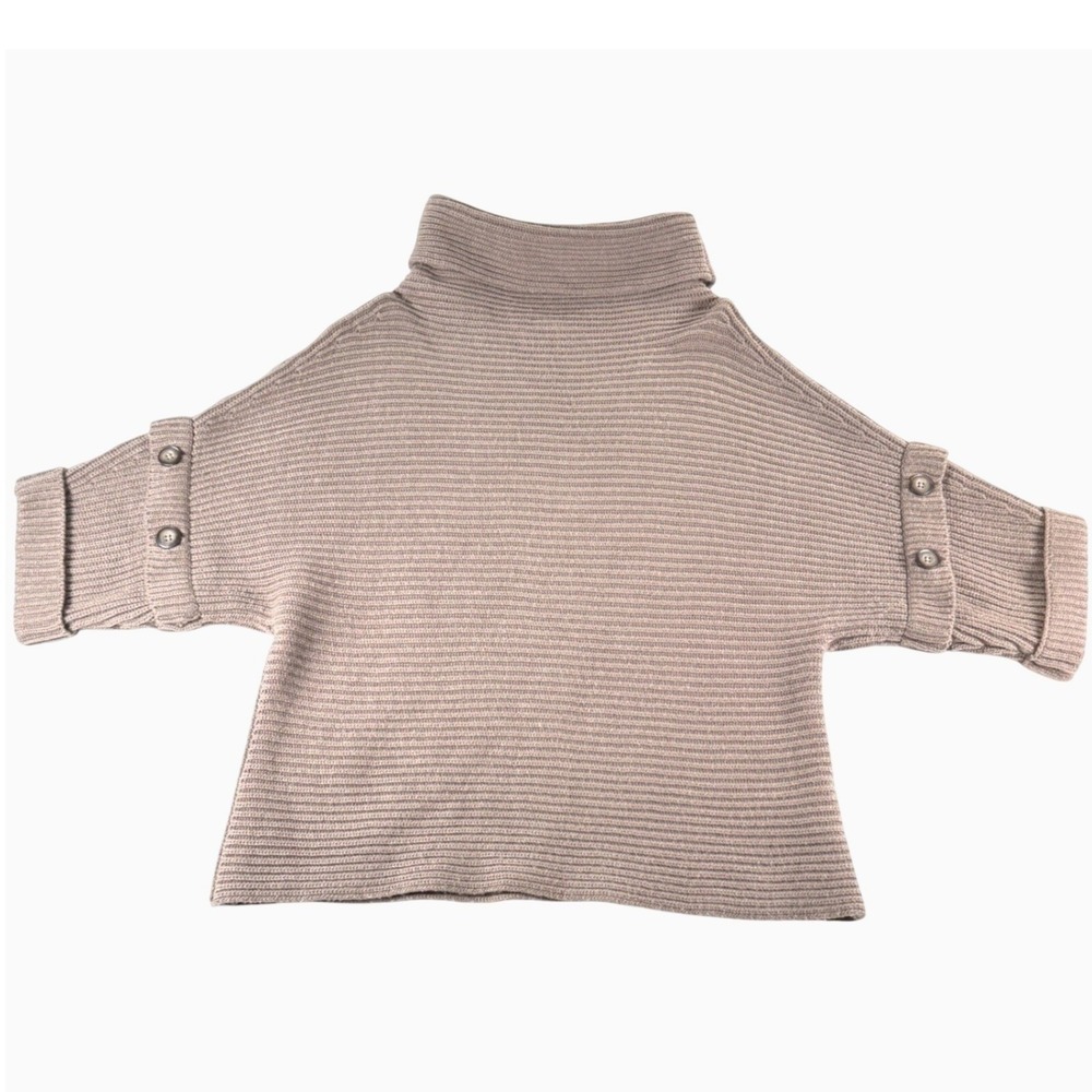 Ann Taylor Dolman Turtleneck Cashmere Wool Ribbed Knit Sweater Women's Small